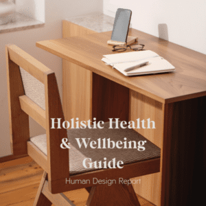 Holistic Health & Wellbeing Guide overlay in table and chair image